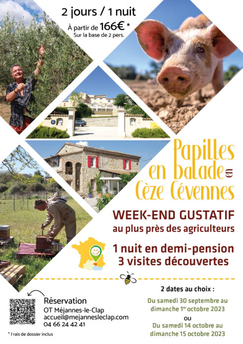 week-end agritouristique recto, sur la communauté de communes de Cèze Cévennes